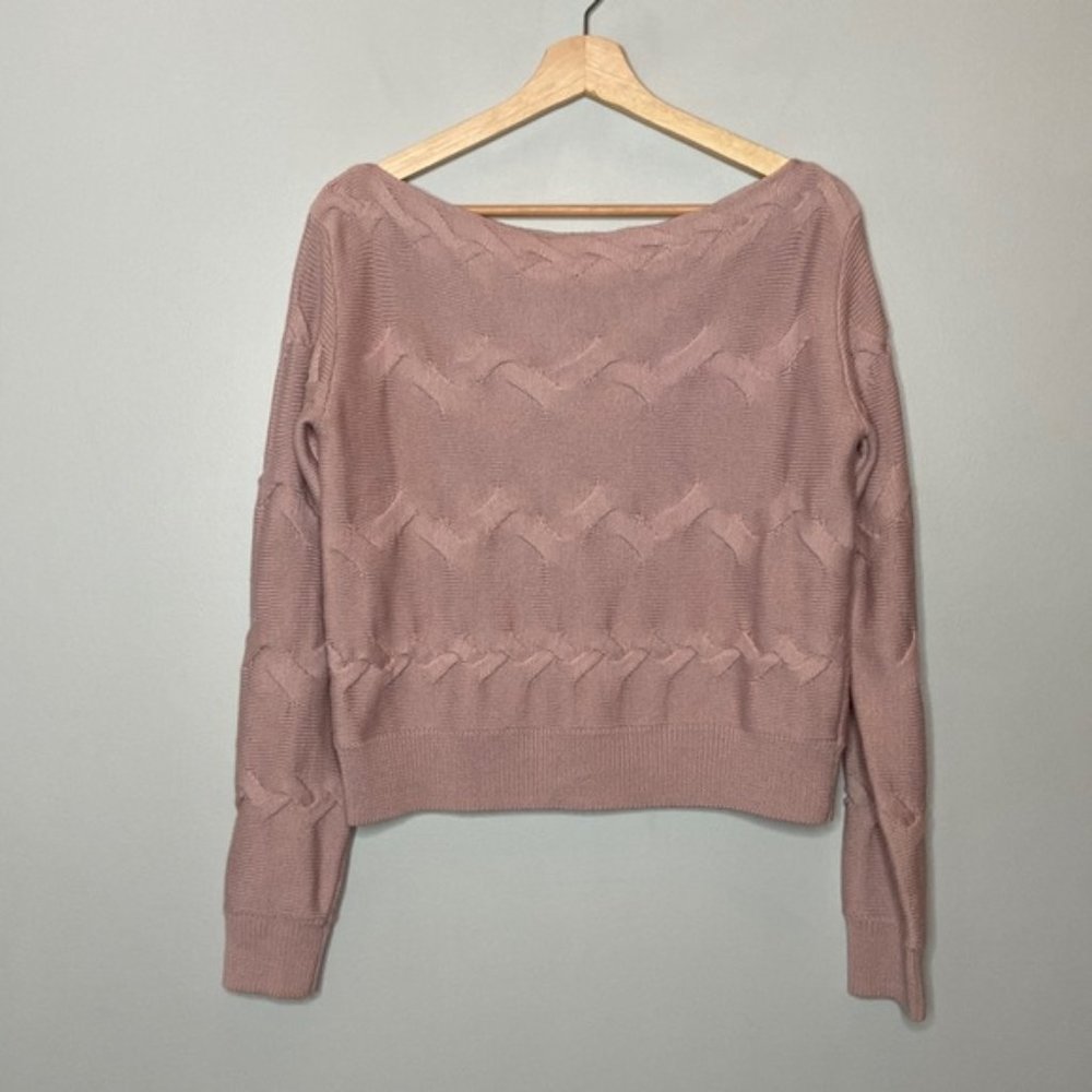 ❗️SOLD❗️Aritzia Babaton Dusty Rose Knit Braided Luc Sweater Size S - Picture 3 of 7